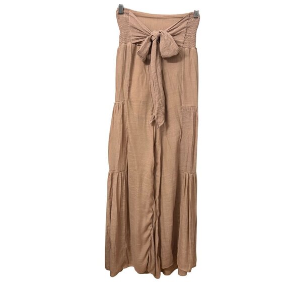 Hyfve Womens Smocked Waist Tiered Wide Leg Pants With Tie Waist Womans Size S - Picture 1 of 6